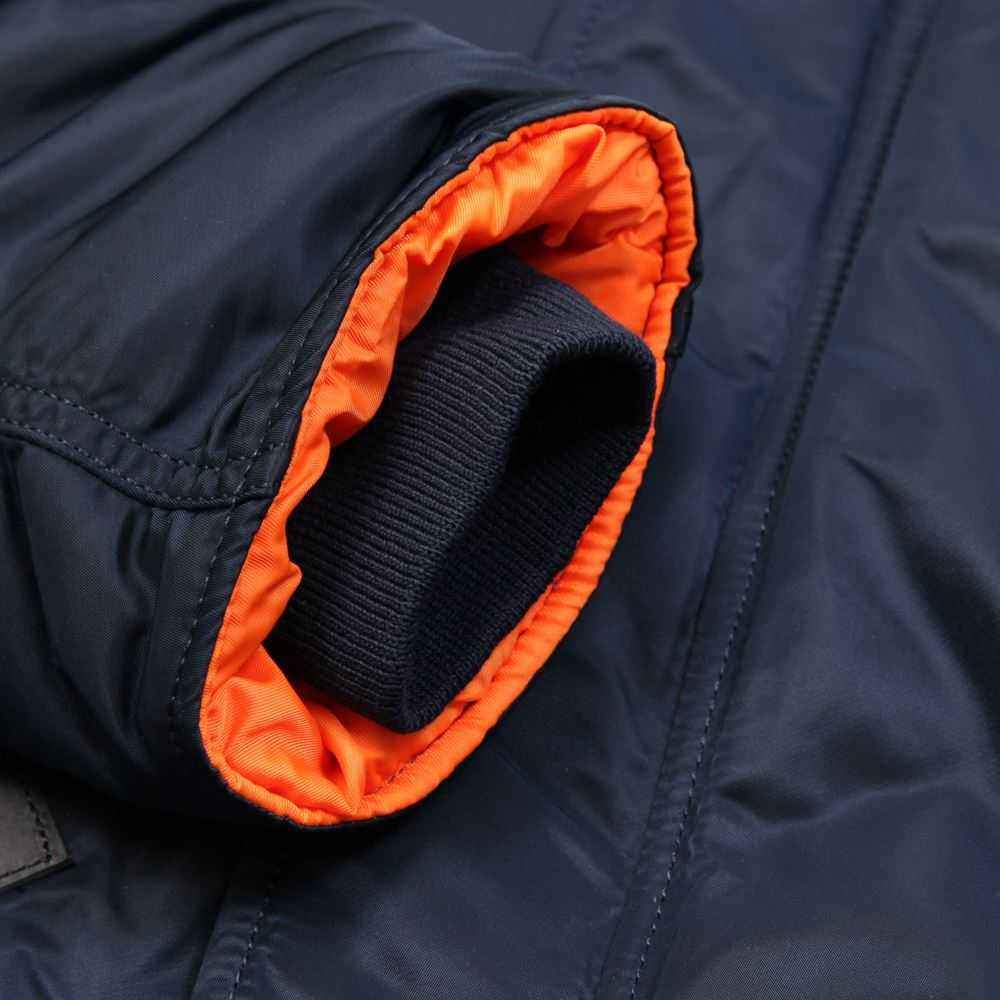 Куртка аляска Alpha Industries N-3B Slim Fit Replica Blue/Orange с натуральным мехом
