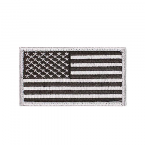 Нашивка Rothco "American Flag" Patch - Black/Silver
