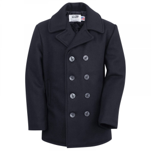 Бушлат шерстяной SCHOTT Classic Melton Wool Navy Pea Coat 740 Long Size