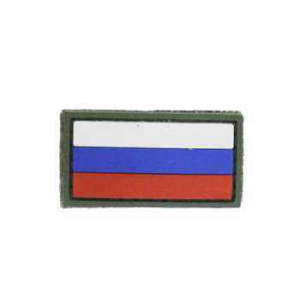 Патч ПВХ "Флаг России" Olive Velcro (25x45мм)