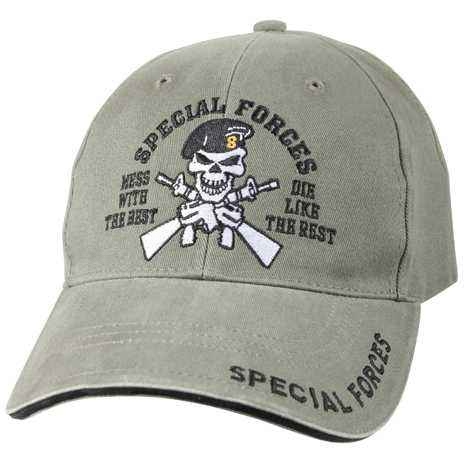 Бейсболка Rothco Deluxe Vintage "Special Forces" Profile Cap Olive