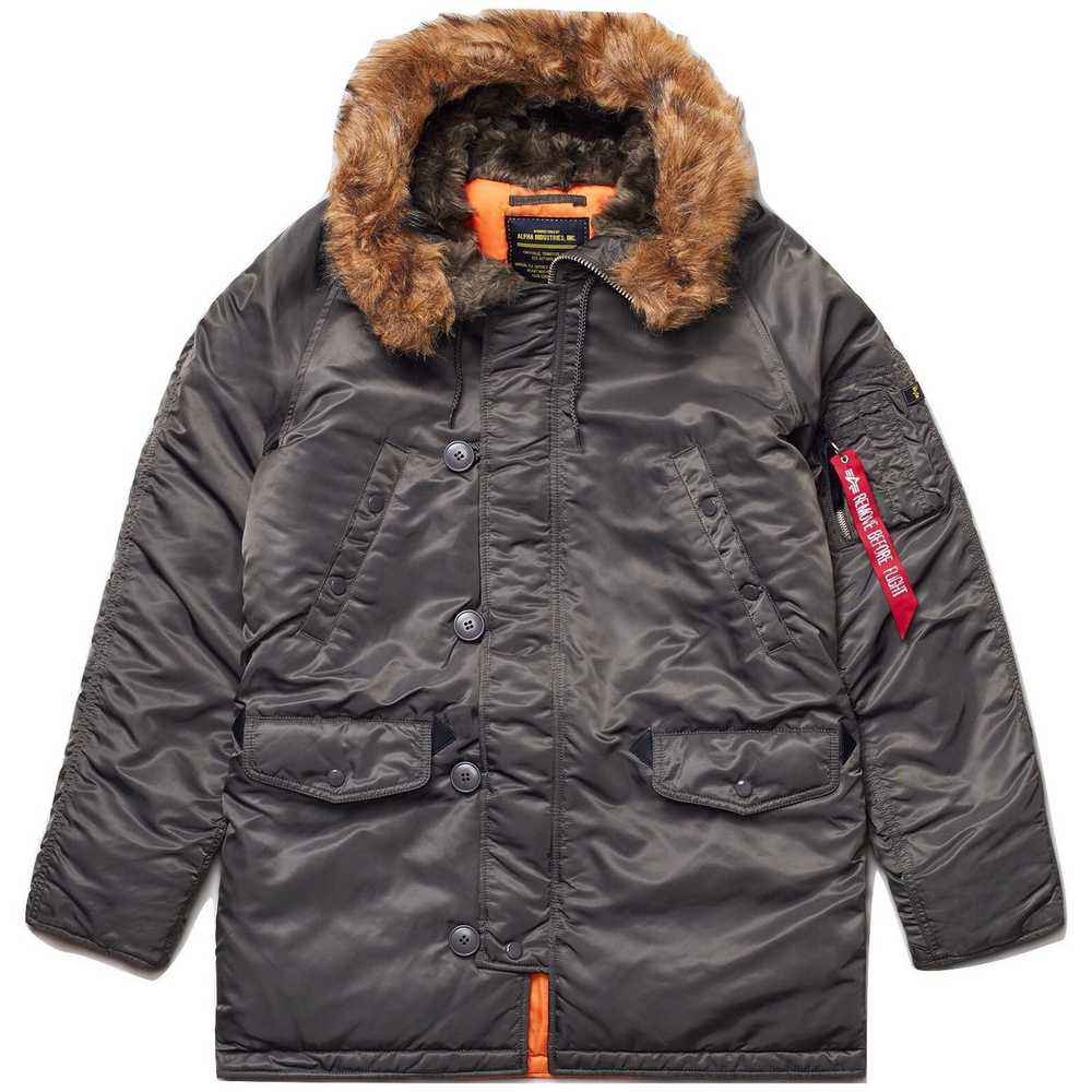 Куртка аляска Alpha Industries N-3B Slim Fit Rep Grey/Orange