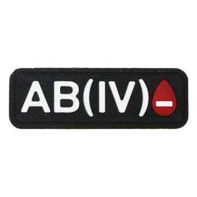 Патч ПВХ "Группа крови" AB(IV)Rh- Black Velcro (25х90мм)