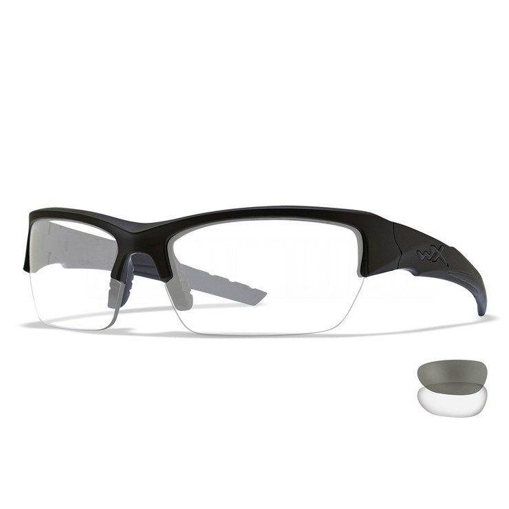 Баллистические очки Wiley-X VALOR 2.5mm Smoke Grey/Clear Lens Black Frame - CHVAL07
